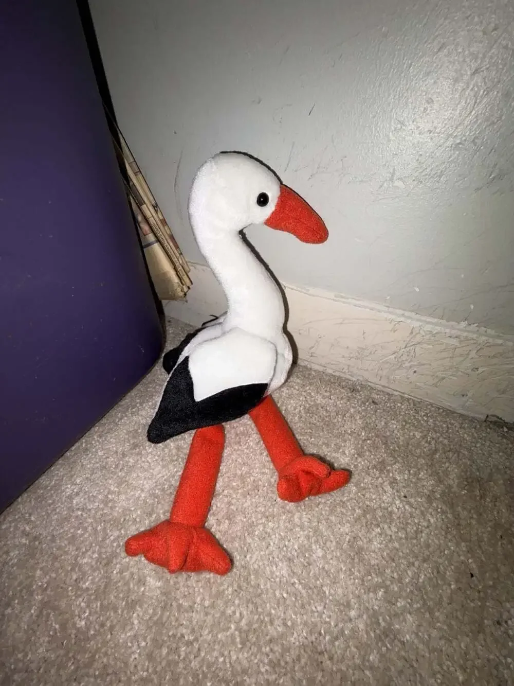 Authentic Ty Beanie Baby STILTS the Stork RETIRED - 1998